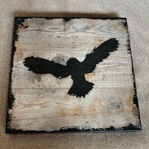 Bjornamo Eagle Block Wood Picture 10”x10”
